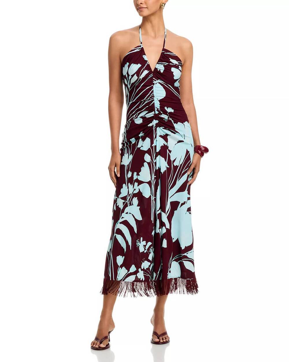 NEW CARA CARA shelter island dress in botanic maroon